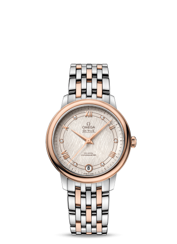 Omega De Ville Prestige Co-Axial 32.7 Stainless Steel / Red Gold / Vintage Silver Silk / Bracelet